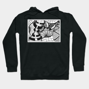 Abstract black and white Coloring page inspired by zentangle Hoodie